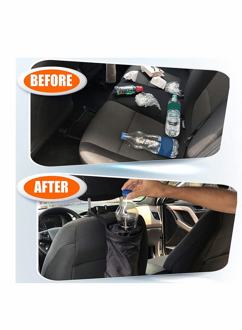 Car Trash Bag Leakproof Litter Bag, Console and Headrest Garbage Bin, Detachable Garbage Storage Bag for Litter, Seat Back Hanging Trashbag Waterproof, Auto Trash Bag (2 Pack) - Image 3
