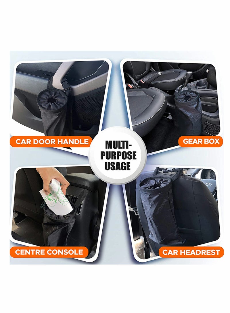 Car Trash Bag Leakproof Litter Bag, Console and Headrest Garbage Bin, Detachable Garbage Storage Bag for Litter, Seat Back Hanging Trashbag Waterproof, Auto Trash Bag (2 Pack) - Image 5