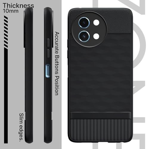Casotec Shockproof Case for Vivo Y38 5G / Y58 5G | Full Camera Protection | TPU Flexible Back Cover for Vivo Y38 5G / Y58 5G (Matte Black) - Image 3