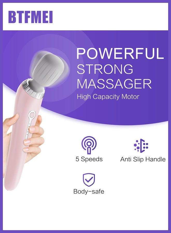 BTFMEI Wireless Handheld Massager with Strong Vibration, Personal Therapy Massager, Portable 5 Speeds Electric Body Massage for Sports Recovery, Muscle Aches, Body Pain, Back Leg Shoulder Waist Neck  - Image 3