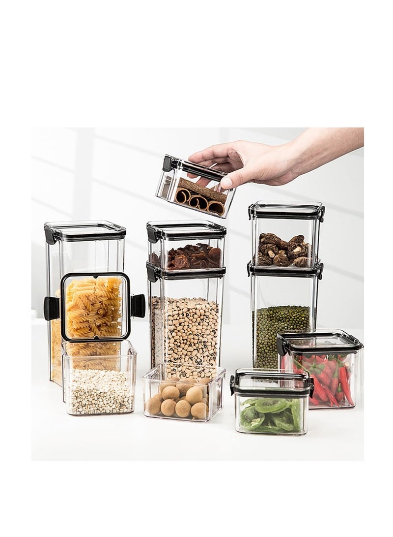 Airtight Food Storage Containers Set, Dry Food Plastic Canisters Storage Organization for Kitchen and Pantry, BPA Free Kitchen Canisters for Cereal, Rice, Plastic Grain Containers Storage Box (950ml) - Image 3