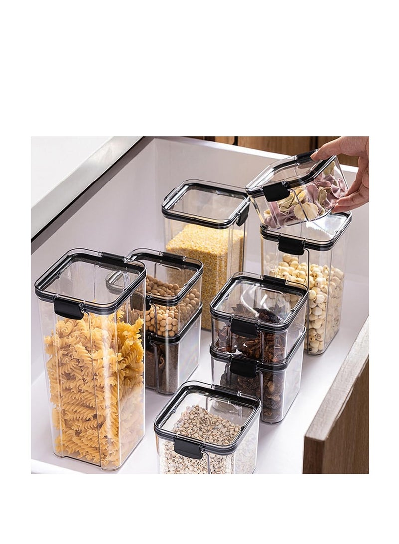 Airtight Food Storage Containers Set, Dry Food Plastic Canisters Storage Organization for Kitchen and Pantry, BPA Free Kitchen Canisters for Cereal, Rice, Plastic Grain Containers Storage Box (950ml) - Image 4