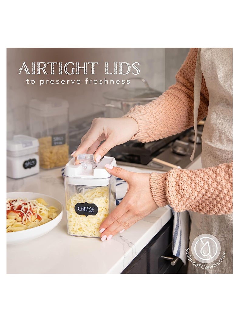 Airtight Food Storage Containers Set, Dry Food Plastic Canisters Storage Organization for Kitchen and Pantry, BPA Free Kitchen Canisters for Cereal, Rice, Plastic Grain Containers Storage Box (950ml) - Image 2
