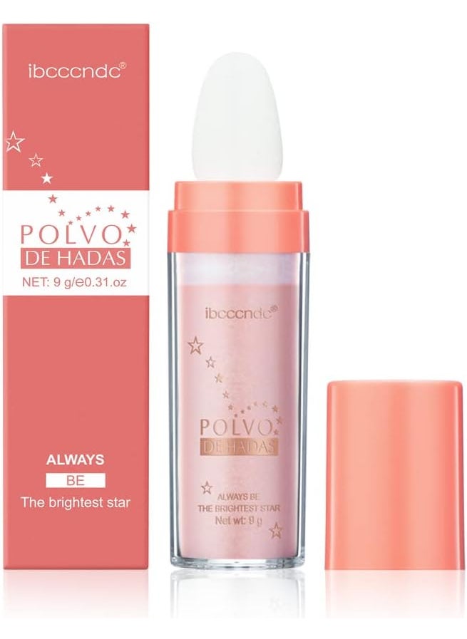 ibcccndc Ibcccndc Polvo De Hadas Fairy Highlight Patting Powder Highlighter Body Glitter for Face Hair Eye Lip and Body,Make Up for Prom, Festival Rave, Stage Makeup (Pink) 
