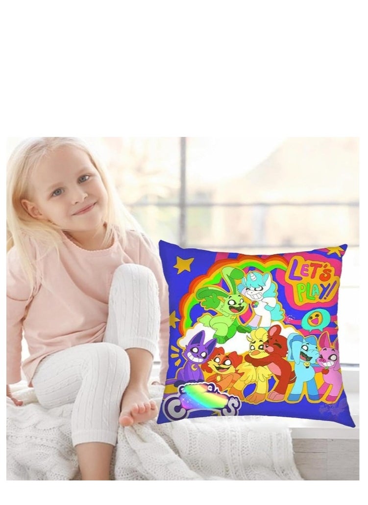 Y&D Smiling Critters Throw Pillow Covers,Case Cover Square Cushion Cover,Smiling Critters Cartoon peripheral,Animal Cushion Covers Pillow Case Cover for Sofa Car Bedroom Home Decor  - Image 2