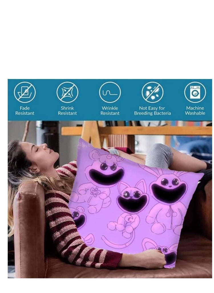 Y&D Smiling Critters Throw Pillow Covers,Case Cover Square Cushion Cover,Smiling Critters Cartoon peripheral,Animal Cushion Covers Pillow Case Cover for Sofa Car Bedroom Home Decor  - Image 3