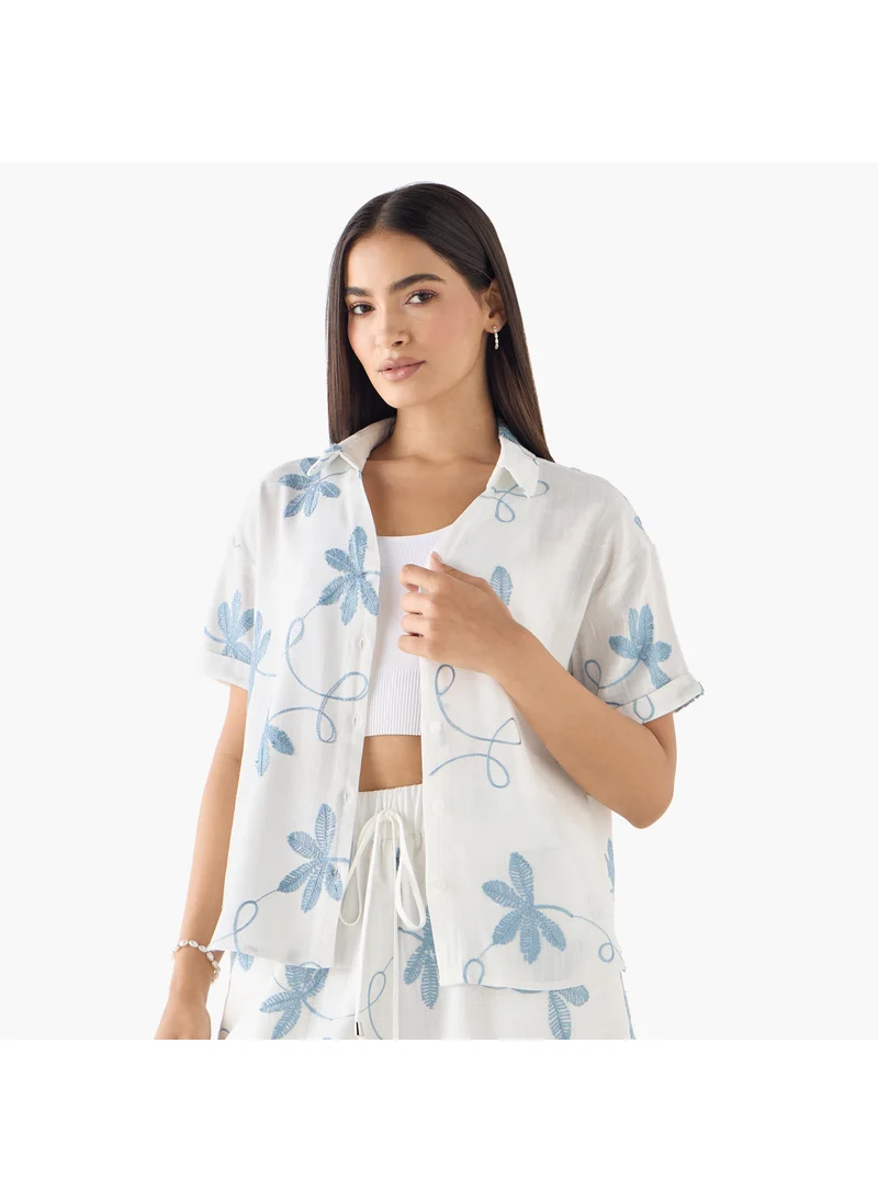 تواكستريمز 2Xtremz Embroidered Shirt with Collar and Short Sleeves