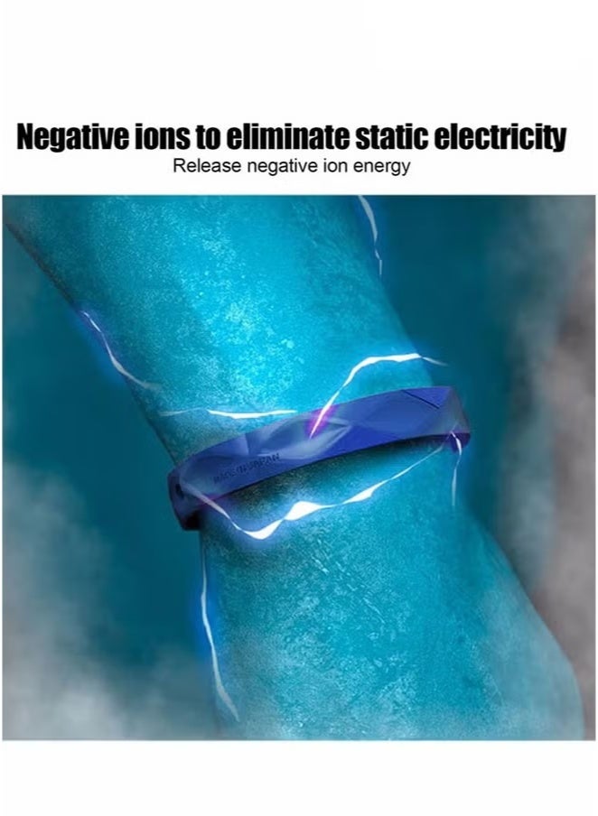 سوار المعصم الثابت، سوار مضاد للجاذبية لاسلكي على شكل روما، سوار معصم مضاد للكهرباء الساكنة من السيليكون، سوار رياضي خارجي للأيونات السلبية لتحسين النوم وإزالة الشحنات الكهربائية. - Image 3