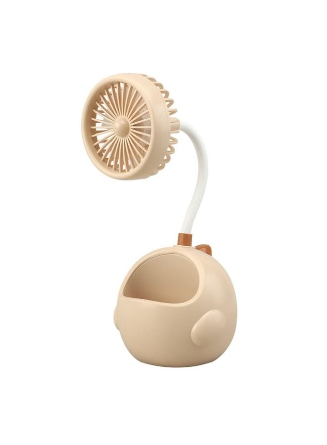 Loquat USB Rechargable Desktop Adjustable Fan With Penholder JDF-1457 Yellow - Image 1