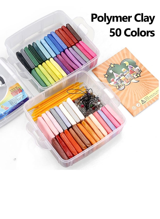 Polymer Clay Set 50 Colors DIY Modeling Clay Starter Kits for Kids Oven Bake Clay with Sculpting Tools Non Toxic Ideal for Sculpture Crafting DIY Projects Great Gift for Children and Beginners  - Image 3