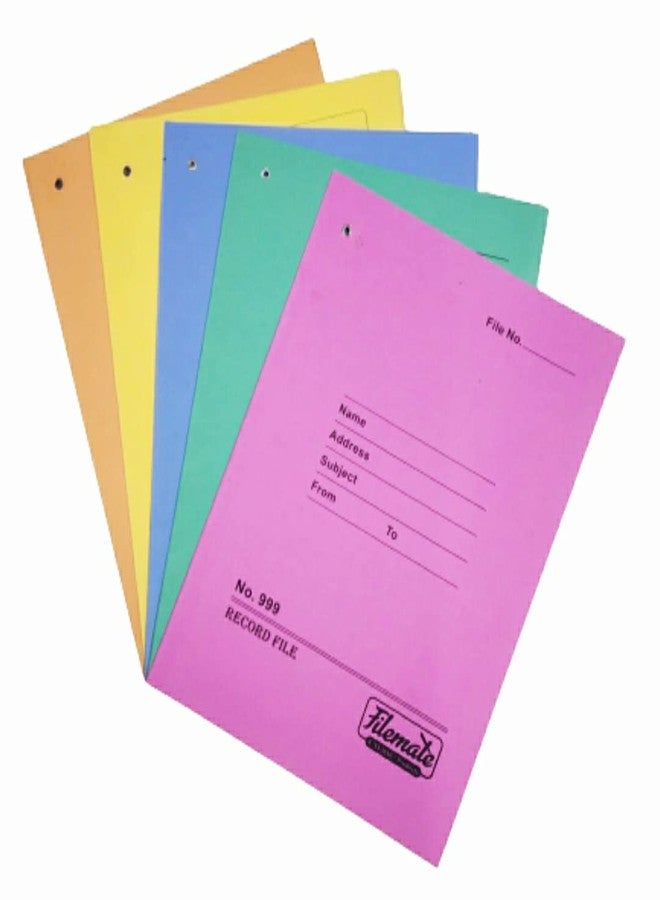 Filemate Record File Cover No.999(Pack of 12 pcs)(Size: 14 X 10 inch)(550GSM)(1.5 inch Cloth Patti)(Ilet on Left Top Corner)(Red, Green, Yellow, Orange and Blue Color) - Image 1