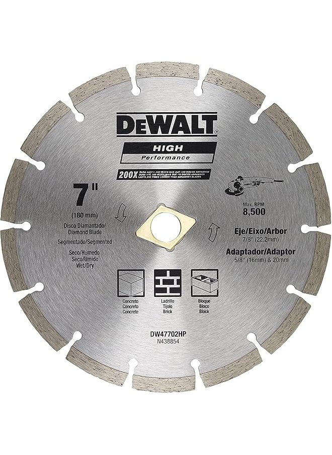 DEWALT Diamond Blade Segmented Wheel 7 Inch Diameter  - Image 1