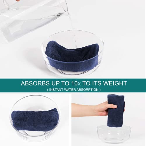 Sassoon Venir Microfiber Hair Wrap Towel for Women (Denim Color, Free Size) with Smooth Texture Super Absorbent Quick Dry Hair Turban for Drying Hair - Image 4