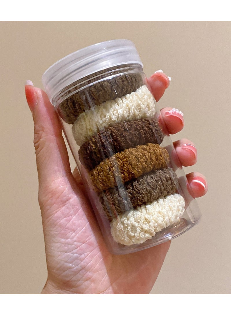 يوكانبي 6pcs روابط الشعر السميكة والمتينة للنساء-مرونة عالية ، حاملي ذيل الحصان اللون الصلب ، إكسسوارات الموضة في جميع الموسم - Image 1