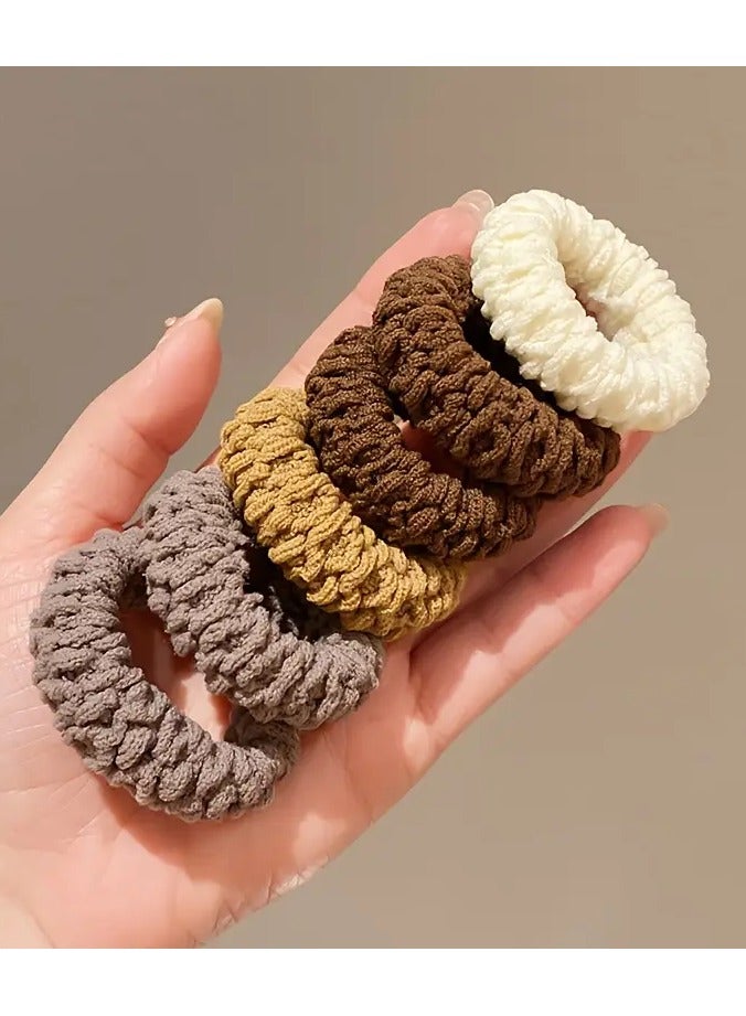 يوكانبي 6pcs روابط الشعر السميكة والمتينة للنساء-مرونة عالية ، حاملي ذيل الحصان اللون الصلب ، إكسسوارات الموضة في جميع الموسم - Image 2