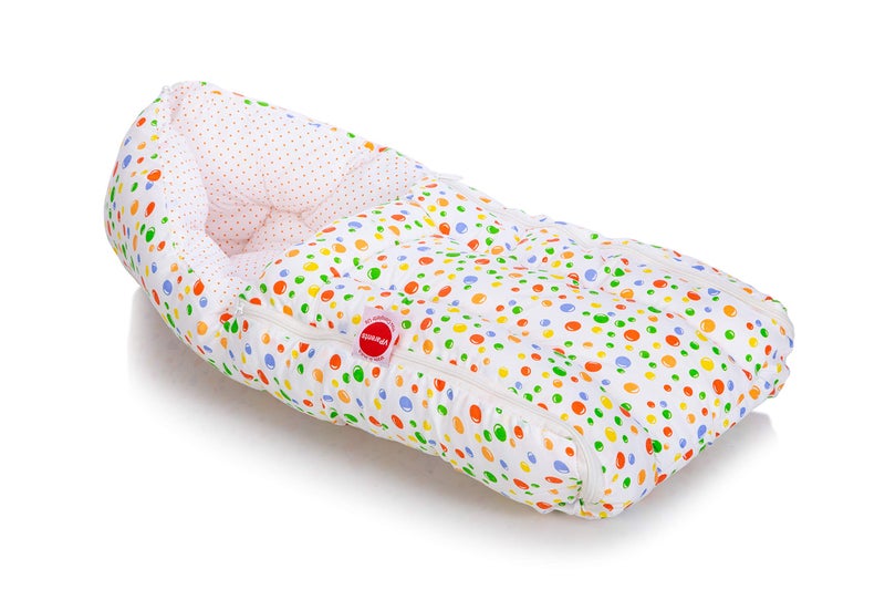 VParents Baby Sleeping Bag Cum Carrying Bag, Portable Bassinet, Unisex Baby Sleeping Bed, Carrying Nest, Cotton, 0-6 Months Bluebell (Green)110218 - Image 1