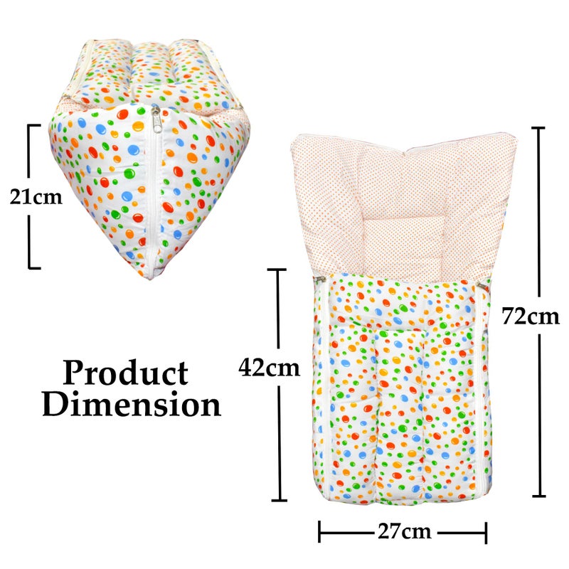 VParents Baby Sleeping Bag Cum Carrying Bag, Portable Bassinet, Unisex Baby Sleeping Bed, Carrying Nest, Cotton, 0-6 Months Bluebell (Green)110218 - Image 2