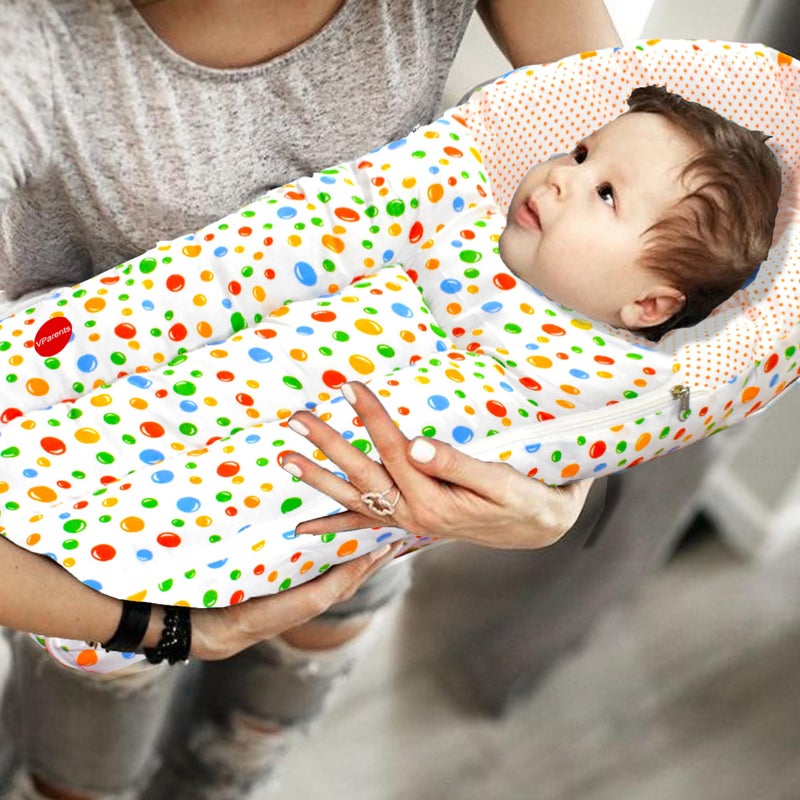 VParents Baby Sleeping Bag Cum Carrying Bag, Portable Bassinet, Unisex Baby Sleeping Bed, Carrying Nest, Cotton, 0-6 Months Bluebell (Green)110218 - Image 5