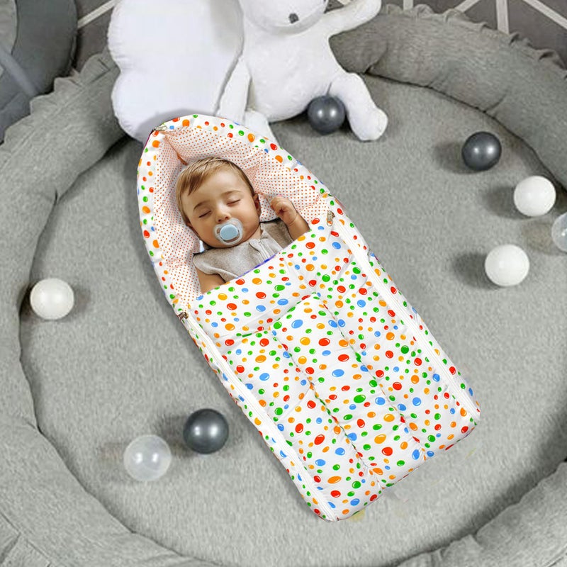 VParents Baby Sleeping Bag Cum Carrying Bag, Portable Bassinet, Unisex Baby Sleeping Bed, Carrying Nest, Cotton, 0-6 Months Bluebell (Green)110218 - Image 4