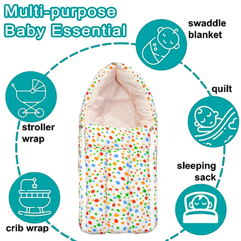 VParents Baby Sleeping Bag Cum Carrying Bag, Portable Bassinet, Unisex Baby Sleeping Bed, Carrying Nest, Cotton, 0-6 Months Bluebell (Green)110218 - Image 3