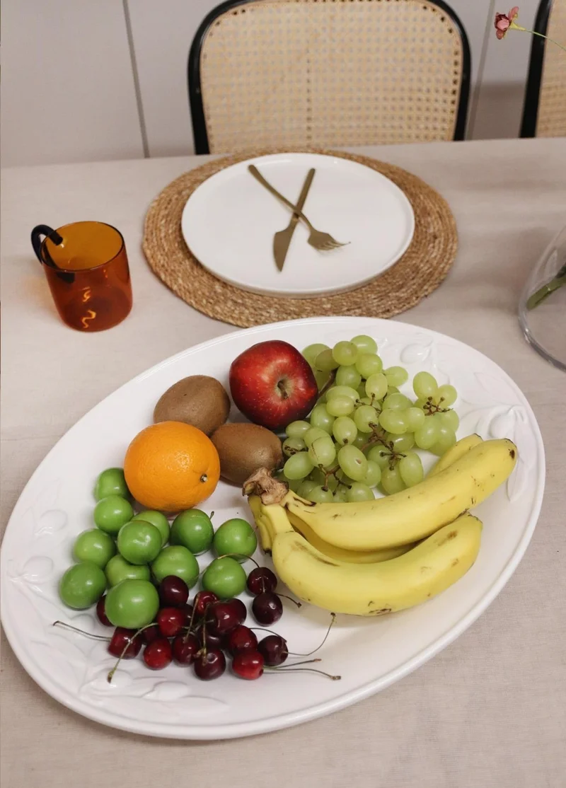 ذا ميا Grande Serving Plate White 48x36 Cm