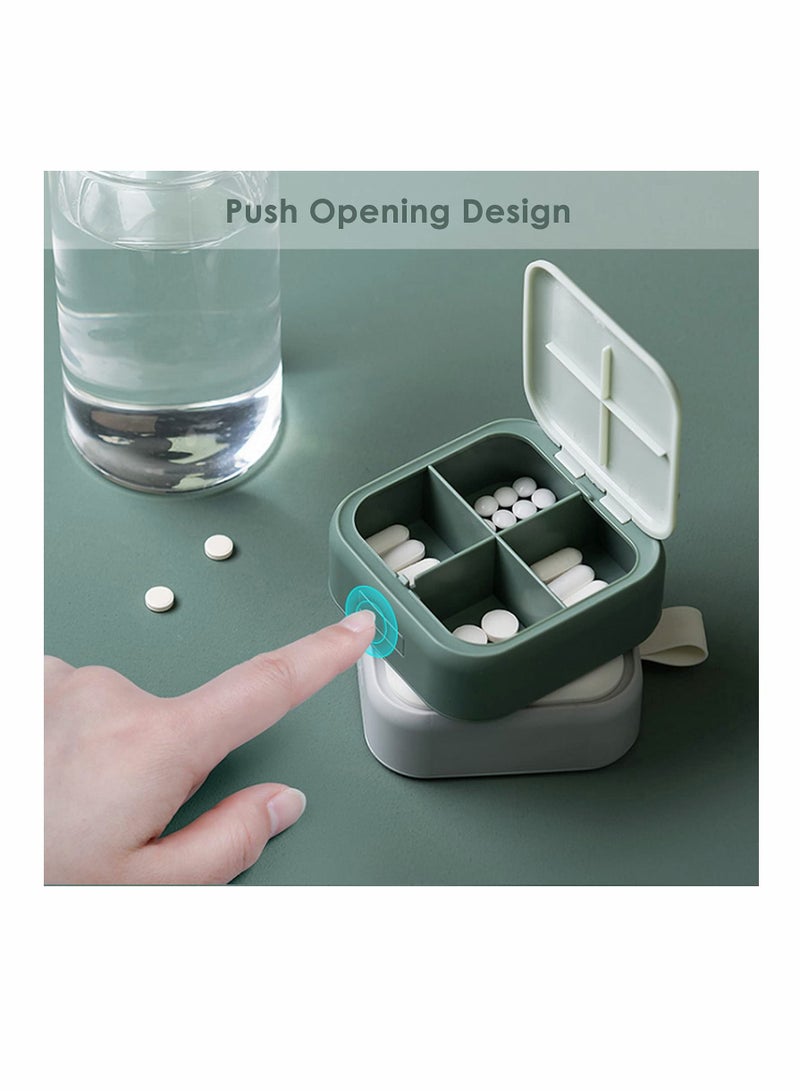 SYOSI Small Pill Case Cute Pill Box Travel Daily Pill Organizer Portable Pretty Pill Container for Purse Pocket Compact Medicine Holder for Fish Oils Supplements - Image 2