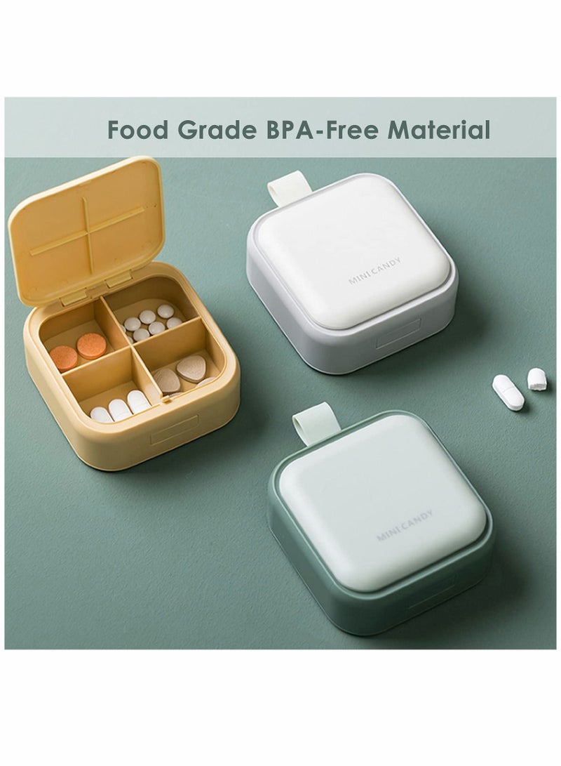 SYOSI Small Pill Case Cute Pill Box Travel Daily Pill Organizer Portable Pretty Pill Container for Purse Pocket Compact Medicine Holder for Fish Oils Supplements - Image 3
