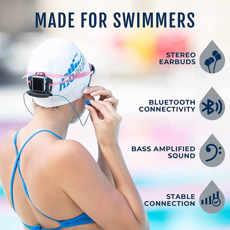 H2O Audio Interval Waterproof Swimming Headphones for Apple Watch – Bluetooth IPX8 Underwater Sports Earbuds with Bass-Amplified Surge S+, 6-Hour Playtime - Image 2