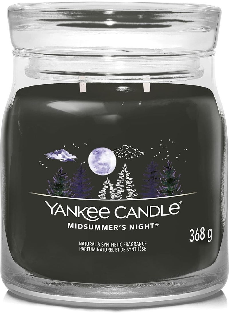 Yankee Candle Signature Scented Candle, Midsummer's Night Medium Jar Candle with Double Wicks, Soy Wax Blend Long Burning Candle, Perfect Gifts for Women - Image 1