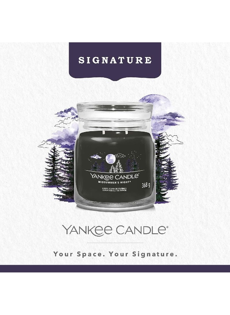 Yankee Candle Signature Scented Candle, Midsummer's Night Medium Jar Candle with Double Wicks, Soy Wax Blend Long Burning Candle, Perfect Gifts for Women - Image 3