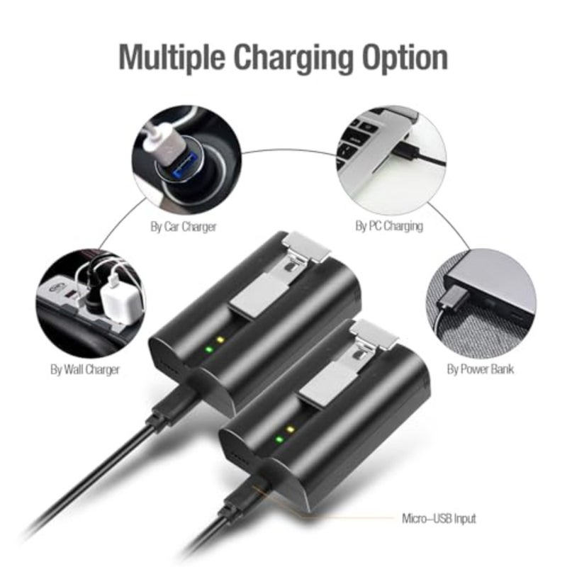 2 Batteries and USB Charger for Ring Video Doorbell, 3.65 V 6500 mAh Li-ion Battery Compatible with Ring Video Doorbell 2/3/4/Plus, Spotlight Cam Battery, Stick Up Cam 2nd/3rd Gen - Image 3