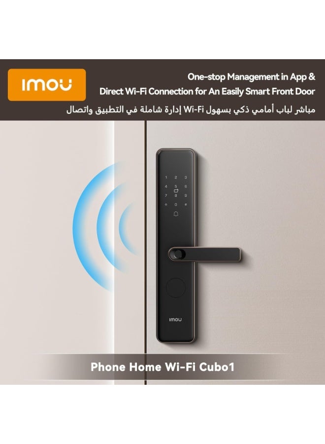 IMOU K1-W Smart Door Lock – 5-in-1 Keyless Entry with Fingerprint, Passcode, App, RFID Card, Mechanical Key – Wi-Fi 2.4GHz, Bluetooth, Touchscreen, Battery Powered, Home/Apartment Security, Gold/Black | K1-G(F)-W-EN - Image 5