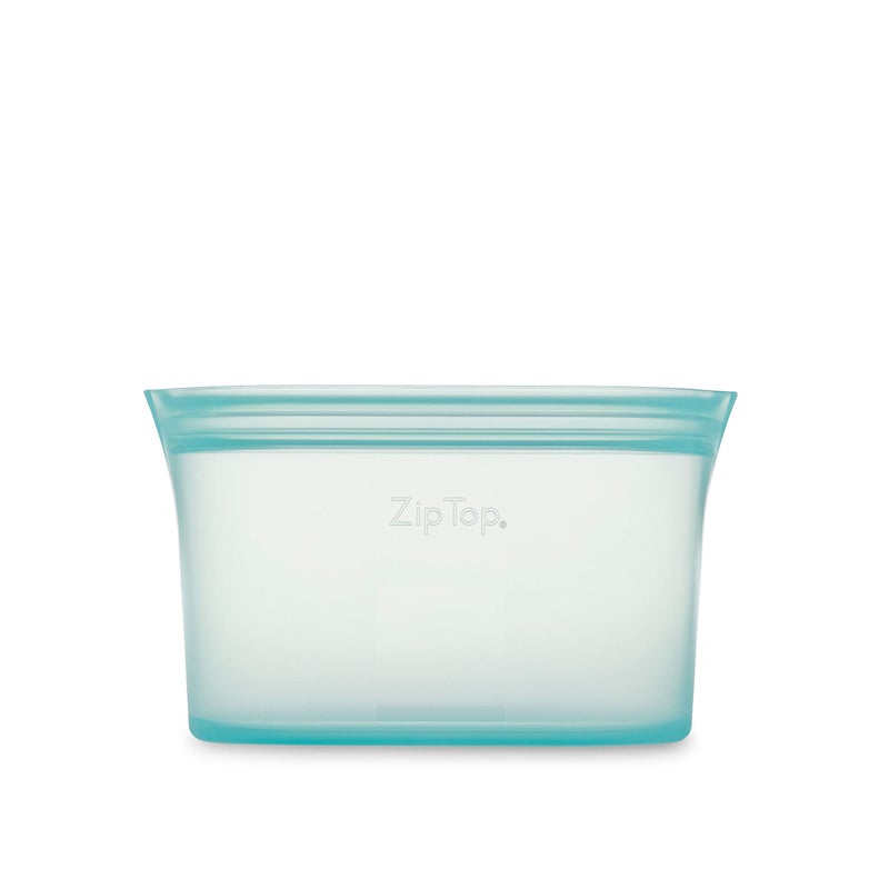 Zip Top Reusable Food Storage Bags | Small Dish [Teal] | Silicone Meal Prep Container | Microwave  Dishwasher and Freezer Safe | Made in the USA - Image 1