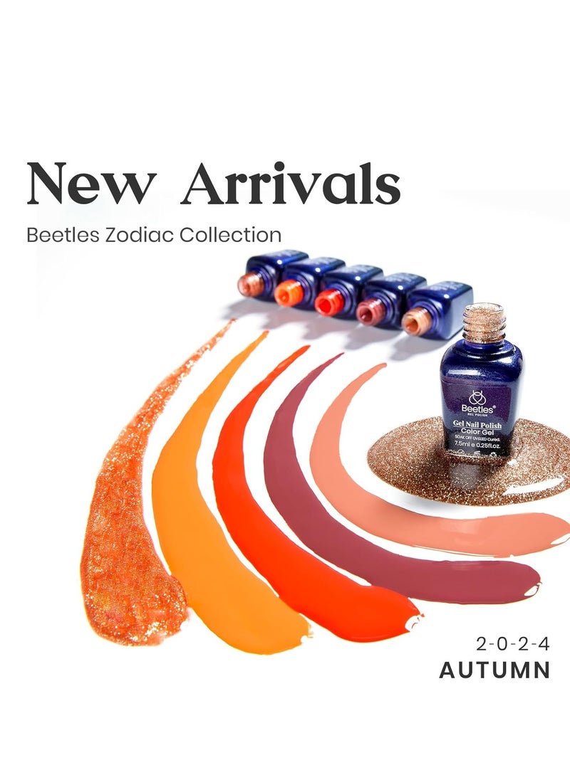 beetles Gel Polish Beetles Fall Gel Polish Nail, 6 Colors Golden Empire Orange Yellow Brown Gel Polish Set Soak Off Uv LED Lamp Trendy Manicure Gel Nail Polish Kit for Girls Women  - Image 2