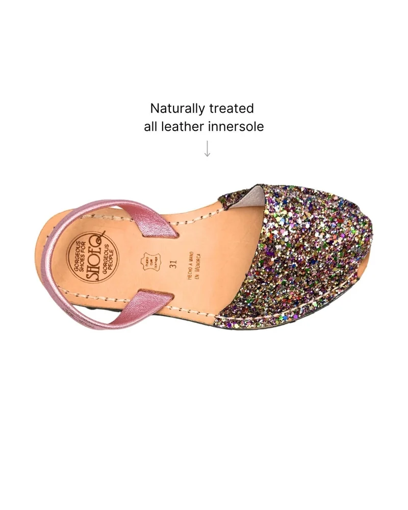 Shoeq Rainbow Pink Glitter Girls Classic Avarca for Women | Best Price UAE