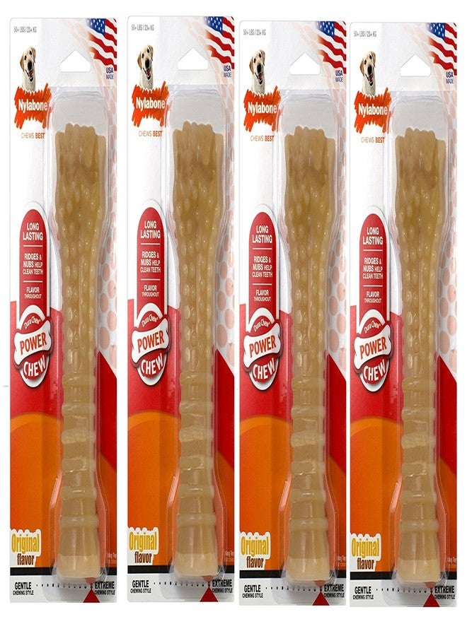 Nylabone 4 Pack of Power Chew Textured Flavored Durable Chew Toy for Dogs, XL/Souper, Made in The USA