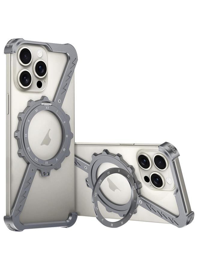 S-TOP Case For iPhone 13 Pro Z-shaped Frameless Metal 360 Holder MagSafe Phone Case - Image 1