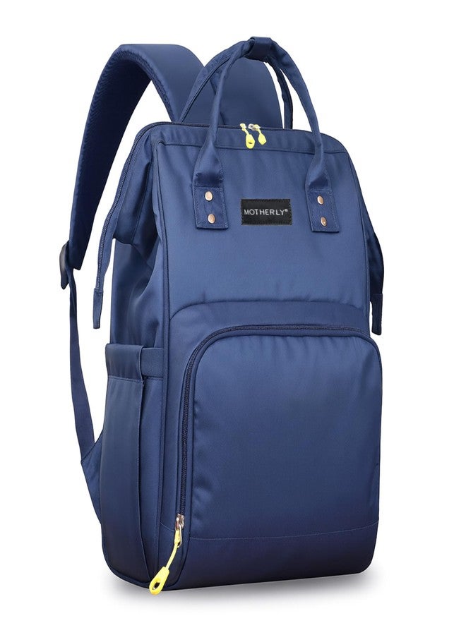 موذرلي حقيبة حفاضات Motherly BudgetBee للأمهات للسفر، حقيبة حمل للمواليد الجدد، حقيبة سفر للأم، حقيبة مستشفى متعددة الجيوب مقاومة للماء للأم (أزرق داكن) - Image 1