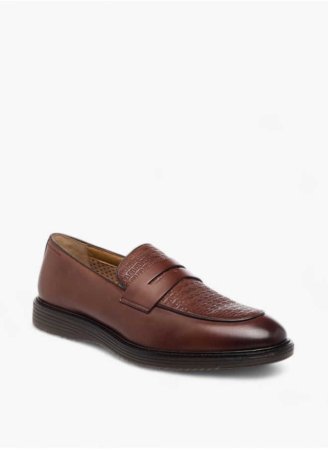 DUCHINI Men's Textured Slip-On Loafers with Cutout Detail  - Image 2