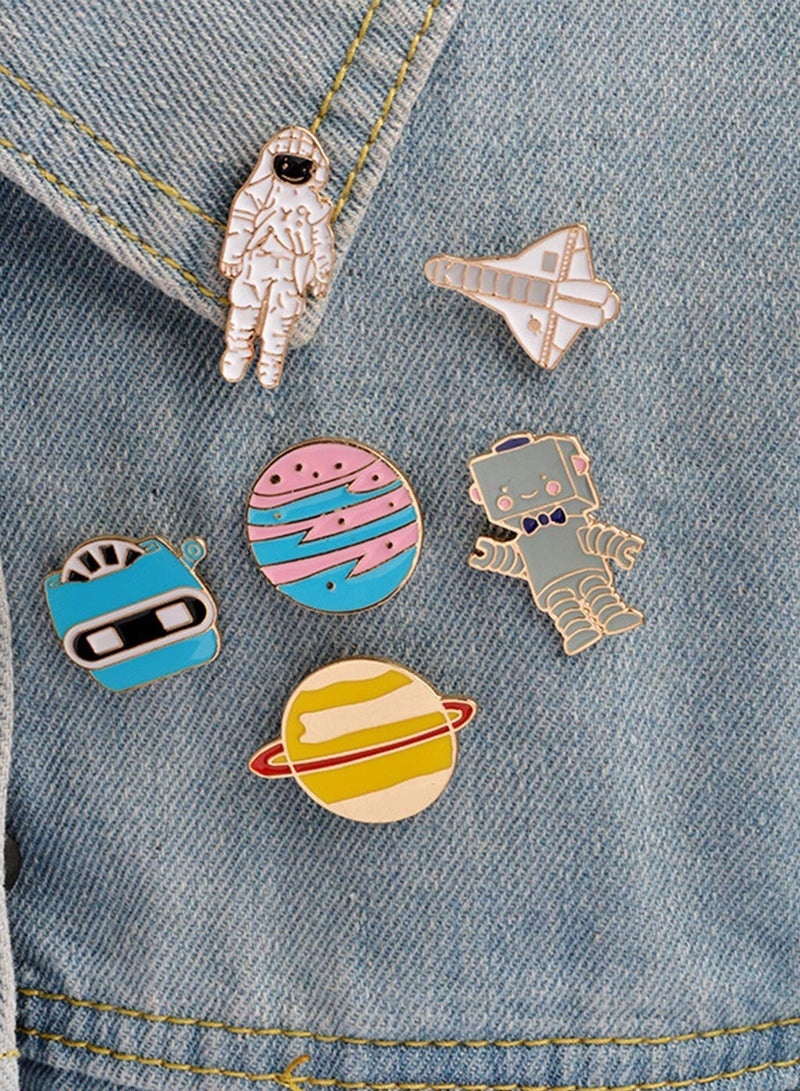 SYOSI Metal Enamel Pin Badge Brooch 11 Pcs Cartoon Brooch For Sweater Dinosaur Brooches Cute Enamel Pins Lapel Brooch Brooches Pin Badges Hat Decorations Space Planets Badge For Clothes Bag Jacket Backpack - Image 2