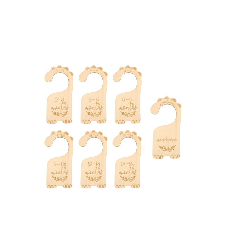 Zikra Wooden Baby Closet Dividers, 7 Pcs Baby Closet Size Divider, Baby Cloth Organizers Baby Clothes Sorting Tags, from Newborn Infant to 24 Months, Boy Girl Nursery Decor - Image 2