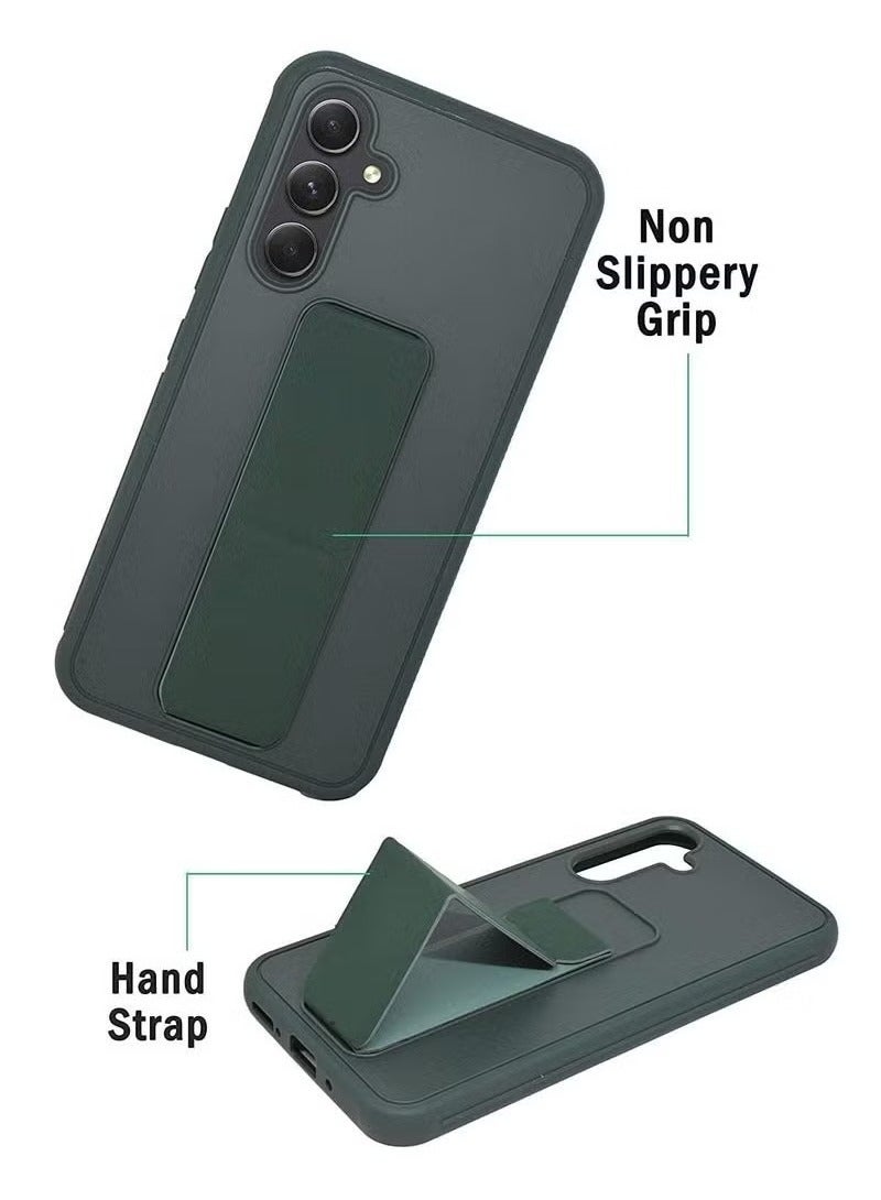 MIGOFAST Samsung Galaxy A25 Back Stand Case Cover Magnetic Holder Soft Silicone Case Horizontal & Vertical Kickstand Cover Wrist Strap Full protection Scratch Resistance Matte Finish Case For Samsung Galaxy A25 - Image 2