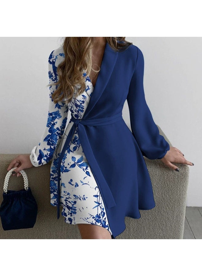 general Women's Wrap Blazer Dress - Elegant Long Sleeve Belted A-Line Mini Dress for Formal & Casual Occasions - Image 1
