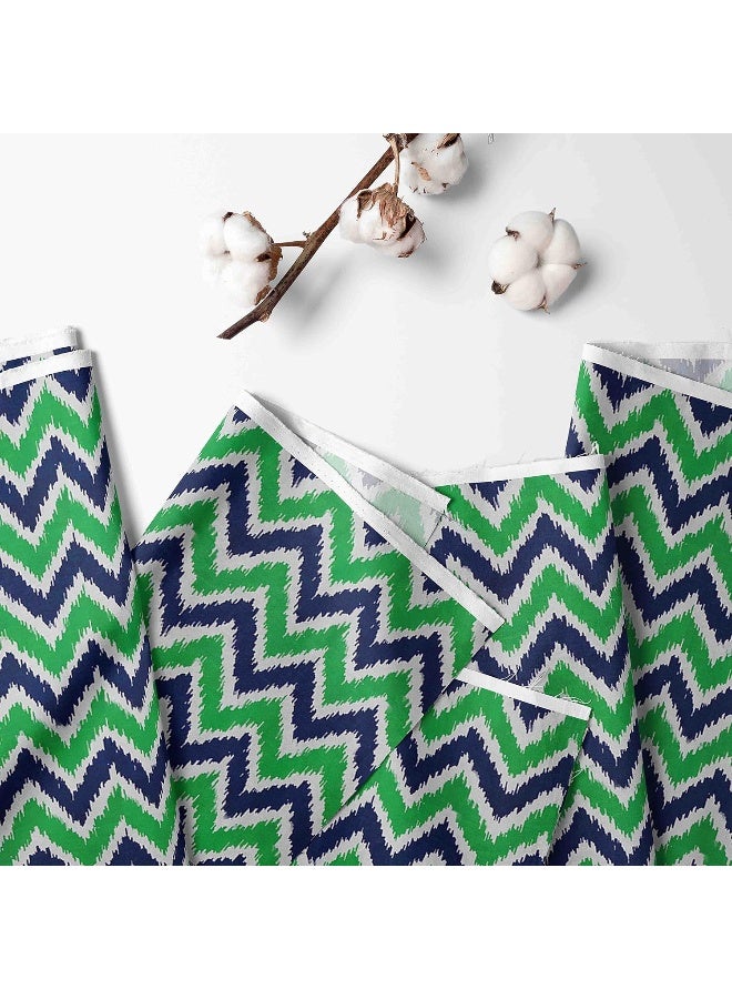 Bacati Mix and Match Zigzag Crib Fitted Sheet, Blue/Green, 2 Count - Image 2