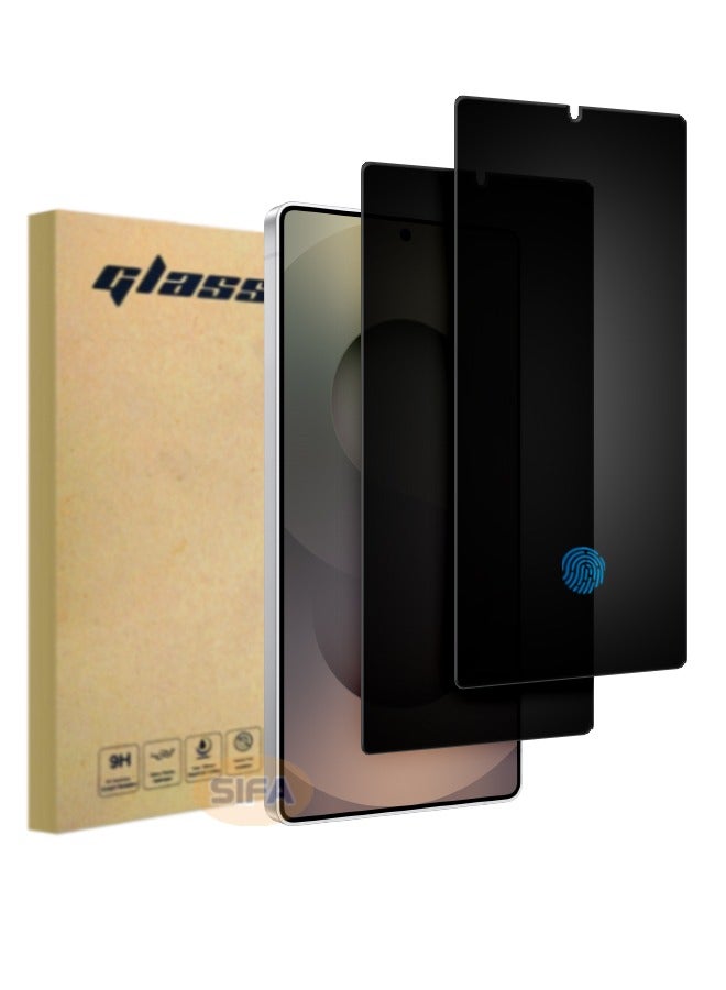 جلاس عبوة من قطعتين من واقي شاشة الخصوصية لهاتف Samsung Galaxy S25 Ultra، [مضاد للتجسس بزاوية 30 درجة] [صلابة 9H] [فتح ببصمة الإصبع بالموجات فوق الصوتية] [مضاد للخدش] [خالي من الفقاعات] واقي شاشة مقوى لهاتف Samsung S25 Ultra مقاس 6.9 بوصة (معبأة، قطعتان) - Image 1