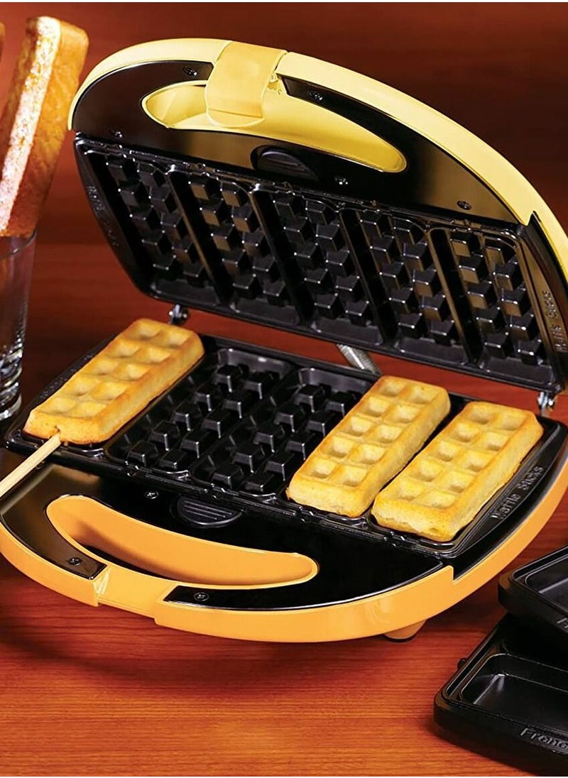 Nostalgia - Nostalgia 800W Waffle and French Toast Maker Yellow and Black - Image 1
