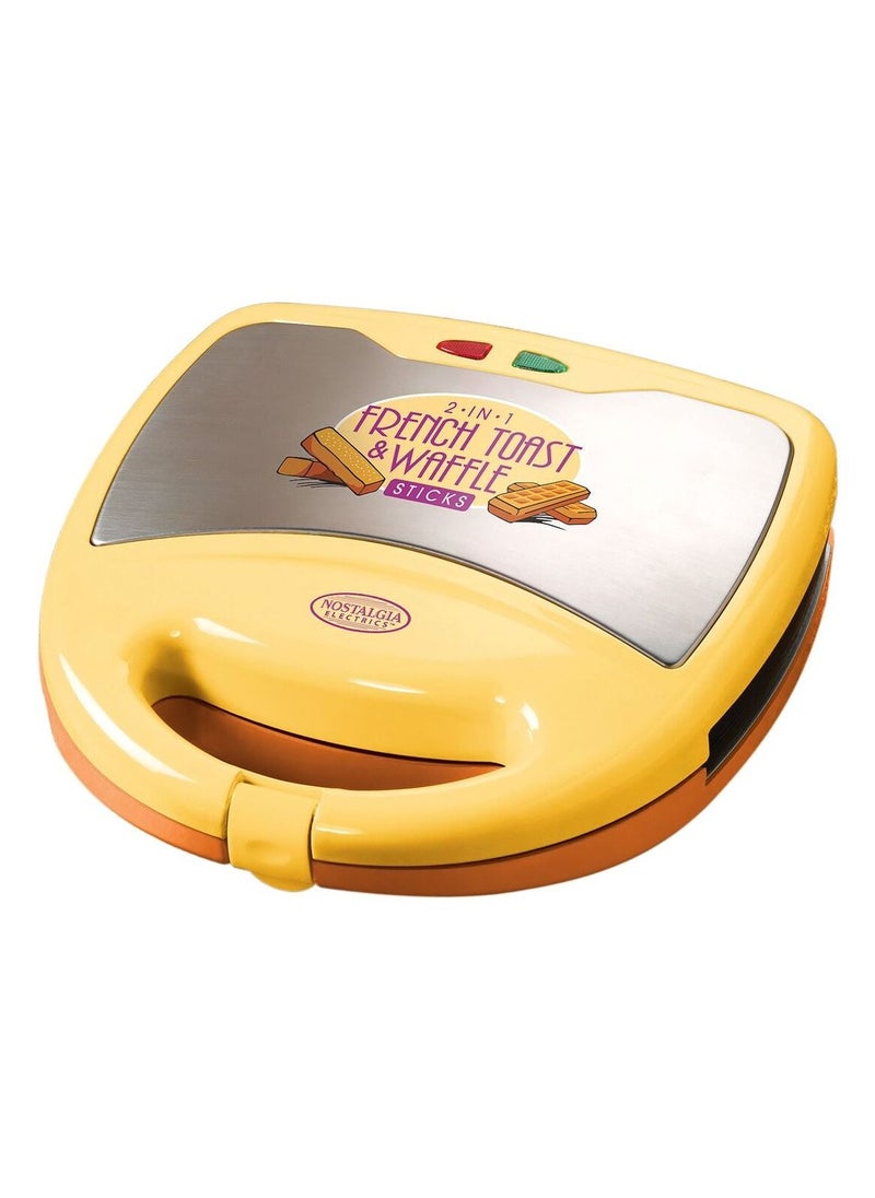 Nostalgia - Nostalgia 800W Waffle and French Toast Maker Yellow and Black - Image 1