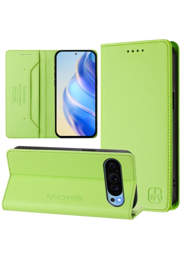 S-TOP Case For Google Pixel 9 / 9 Pro RC01 Dual-Folded Magnetic Suction RFID Leather Phone Case - Image 1