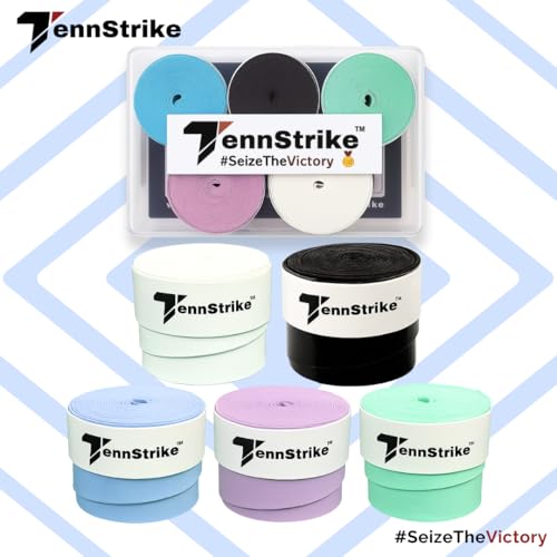 Tennstrike Badminton Grip Box | Pack of 5 | Sweat-Absorbent, Anti-Slip, Tacky, Durable Grips | Multi Color Racket Overgrip Tape for Badminton, Tennis, Pickleball and More - Image 2