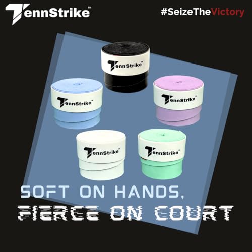Tennstrike Badminton Grip Box | Pack of 5 | Sweat-Absorbent, Anti-Slip, Tacky, Durable Grips | Multi Color Racket Overgrip Tape for Badminton, Tennis, Pickleball and More - Image 5